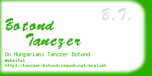 botond tanczer business card